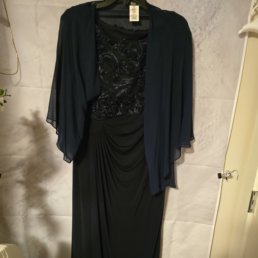 Connected Apparel Navy and Black Wedding Dress
